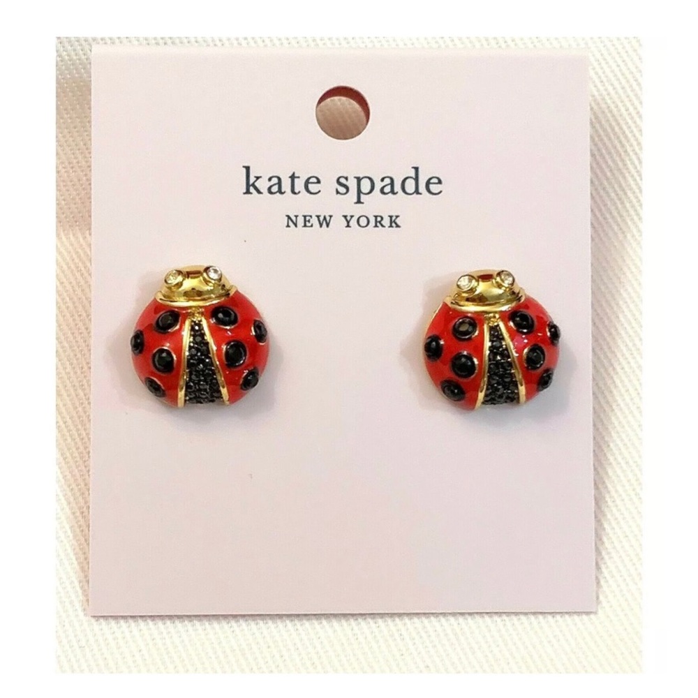 Kate Spade ♠️ LADYBUG With CZ Stones Earrings-NWT